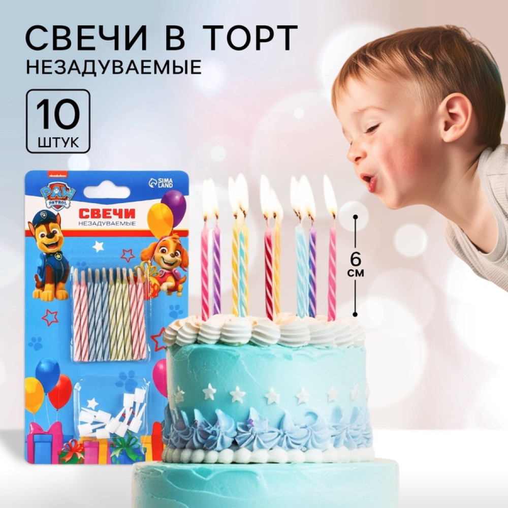 Набор свечей незадуваемые для торта, Щенячий патруль, Китай - фото1 Набор свечей незадуваемые для торта, Щенячий патруль, Китай - фото1