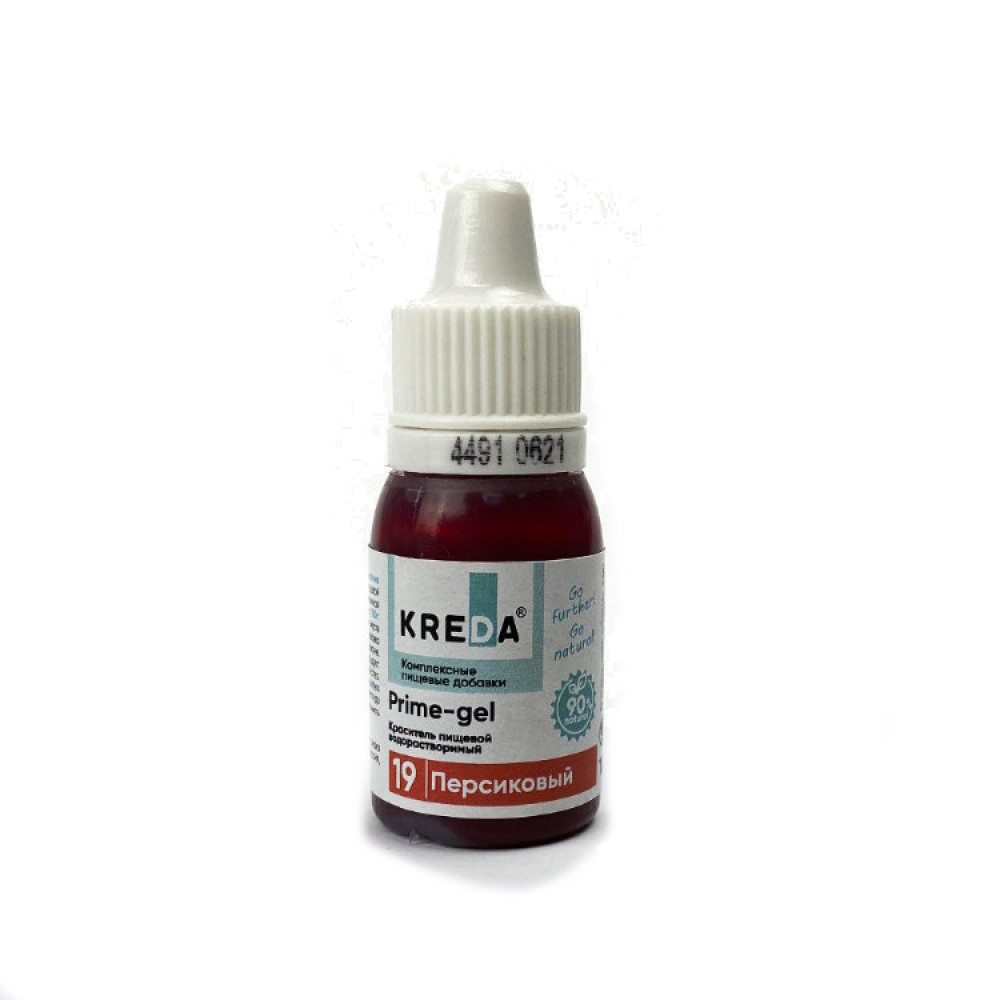 Краситель пищевой водорастворимый  ПЕРСИКОВЫЙ 10 мл KREDA Prime-gel - фото1