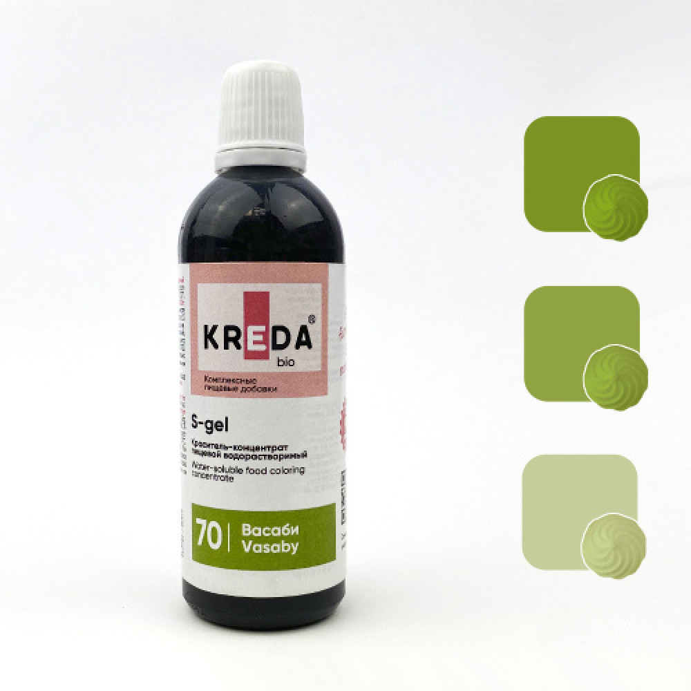 Пищевой краситель концентрат ВАСАБИ 80 мл KREDA S-gel Россия - фото1 Пищевой краситель концентрат ВАСАБИ 80 мл KREDA S-gel Россия - фото1