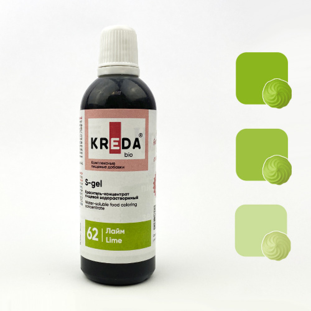 Пищевой краситель концентрат ЛАЙМ 80 мл KREDA S-gel Россия - фото1 Пищевой краситель концентрат ЛАЙМ 80 мл KREDA S-gel Россия - фото1
