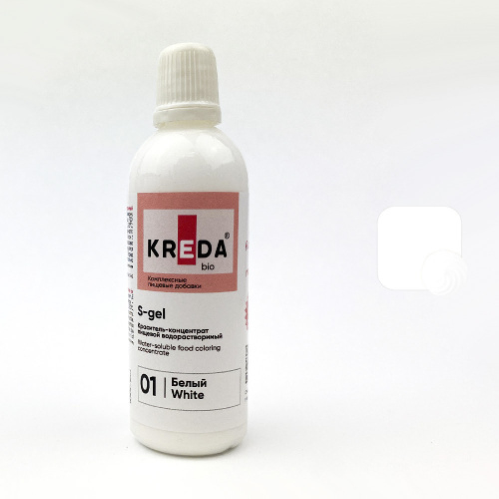 Пищевой краситель концентрат БЕЛЫЙ 80 мл KREDA S-gel Россия - фото1 Пищевой краситель концентрат БЕЛЫЙ 80 мл KREDA S-gel Россия - фото1