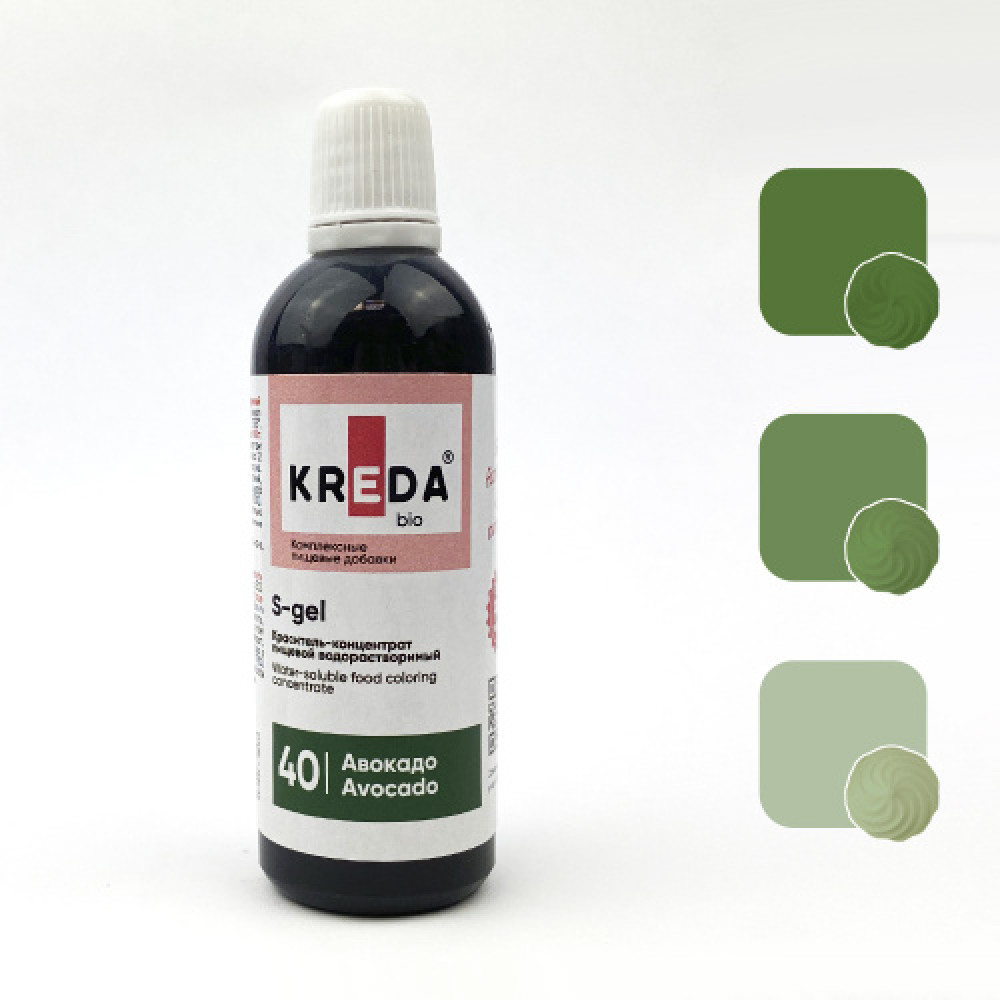 Пищевой краситель концентрат АВАКАДО 80 мл KREDA S-gel Россия - фото1 Пищевой краситель концентрат АВАКАДО 80 мл KREDA S-gel Россия - фото1