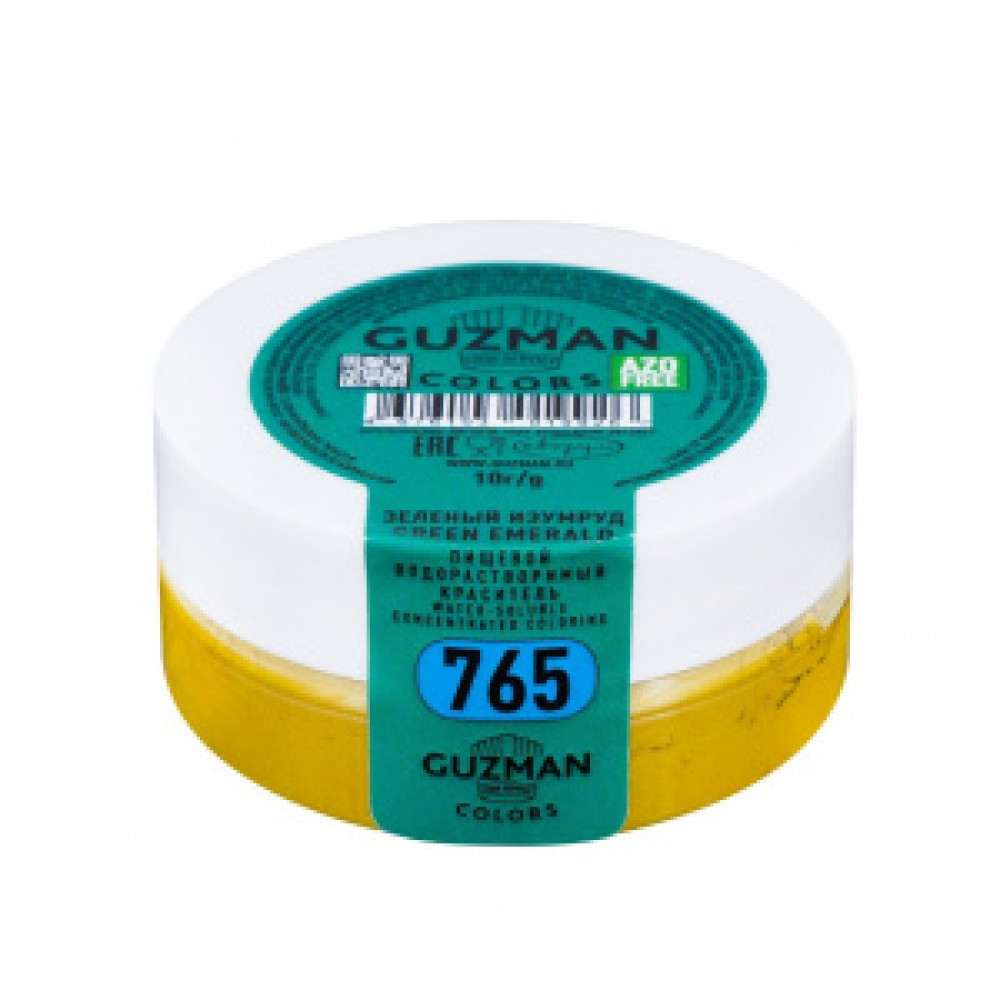 Пищевой краситель ЗЕЛЕНЫЙ ИЗУМРУД 10 г. GUZMAN 765 водораств. Россия - фото1