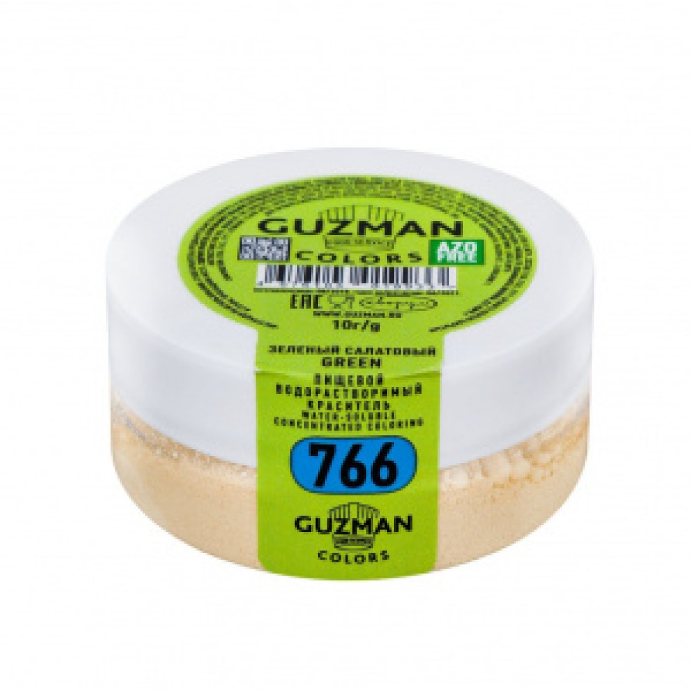 Пищевой краситель ЗЕЛЕНЫЙ САЛАТОВЫЙ 10 г. GUZMAN 766 водораств. Россия - фото1