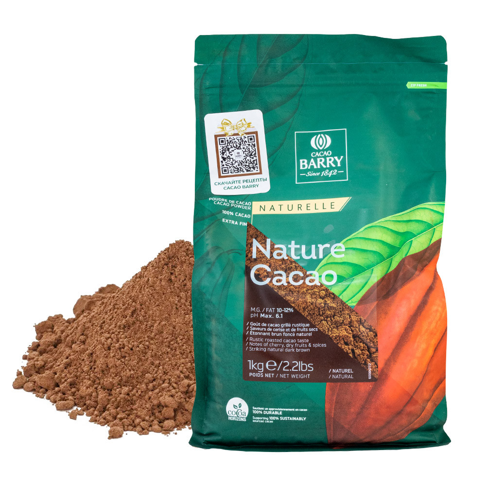 Какао-порошок натуральный Nature Cacao жирность 10-12%, Cacao Barry NCP-10NAT-89B, 100г, Франция - фото1 Какао-порошок натуральный Nature Cacao жирность 10-12%, Cacao Barry NCP-10NAT-89B, 100г, Франция - фото1
