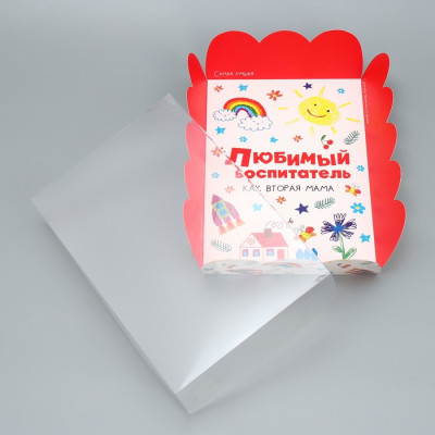 Коробка подарочная с PVC-крышкой «Любимый воспитатель», 20*30*8 см, 9408784, Китай - фото2