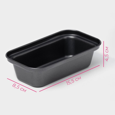 Форма для выпечки Доляна Жаклин, 15,5х8,5см, антипригарное покрытие, цвет черный, Россия - фото1 Форма для выпечки Доляна Жаклин, 15,5х8,5см, антипригарное покрытие, цвет черный, Россия - фото1