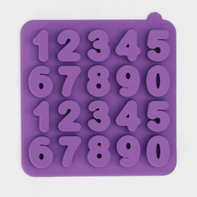 Форма для конд. украшений 20 ячеек 16х16х2 см (2,9х2,2 см) ''Цифры'', цвет МИКС, - фото1