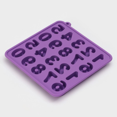 Форма для конд. украшений 20 ячеек 16х16х2 см (2,9х2,2 см) ''Цифры'', цвет МИКС, фото-3 Форма для конд. украшений 20 ячеек 16х16х2 см (2,9х2,2 см) ''Цифры'', цвет МИКС, фото-3