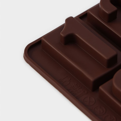 Форма для шоколада Доляна «Цифры», силикон, 20?11 см,  Китай фото-3