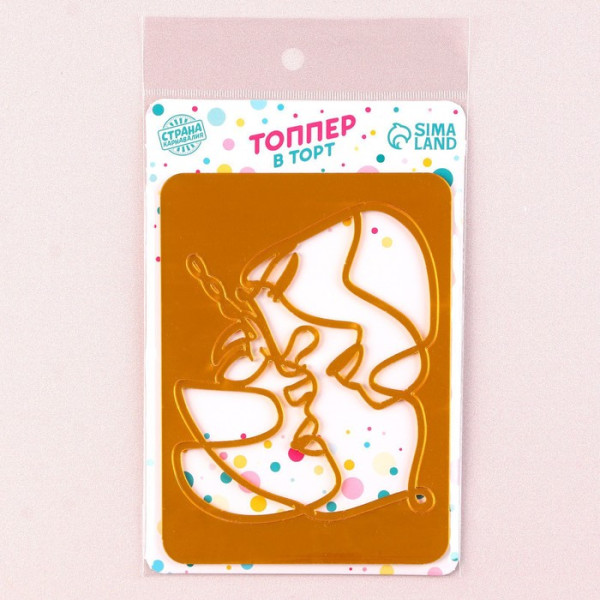 Топпер украшение для торта «Пара», цвет золото, Китай - фото2