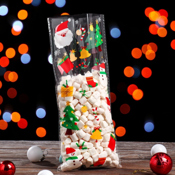 Пакет подарочный новогодний, 13х27см., Китай - фото2