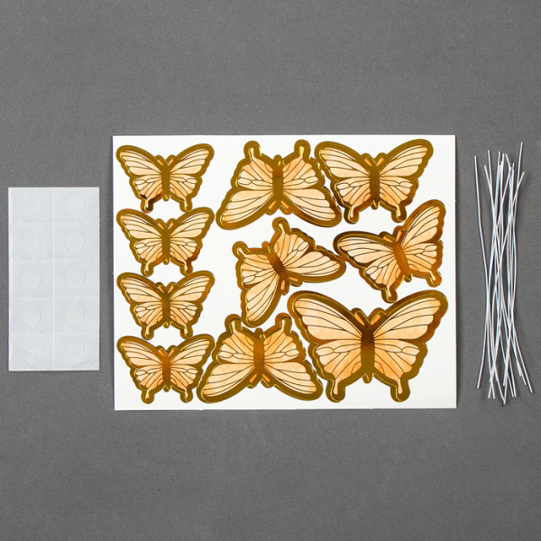 Набор для украшения ''Бабочки''цвет золотой,10 шт., Китай - фото1