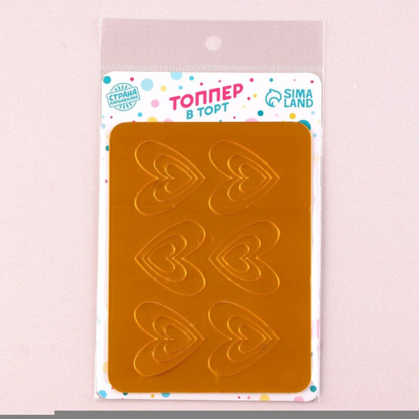 Украшение для торта ''Сердечки '', цвет золото, Китай - фото2