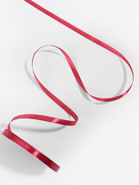 Лента атласная 6мм (23м+-1м) глубокий красный №33 Китай - фото2