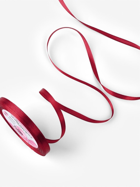 Лента атласная 6мм (23м+-1м) бордовый №37 Китай - фото2
