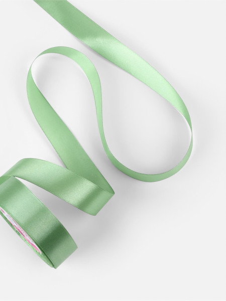 Лента атласная, 25 мм, длинна 23 м, цвет фисташковый, №65, Россия - фото2
