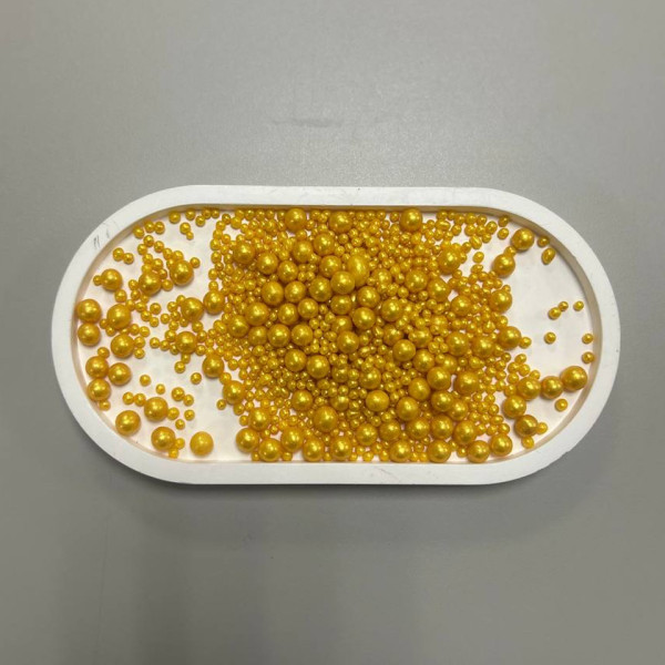 Драже зерновое в глазури (жемчуг золото) #257, 50 г., Россия - фото1