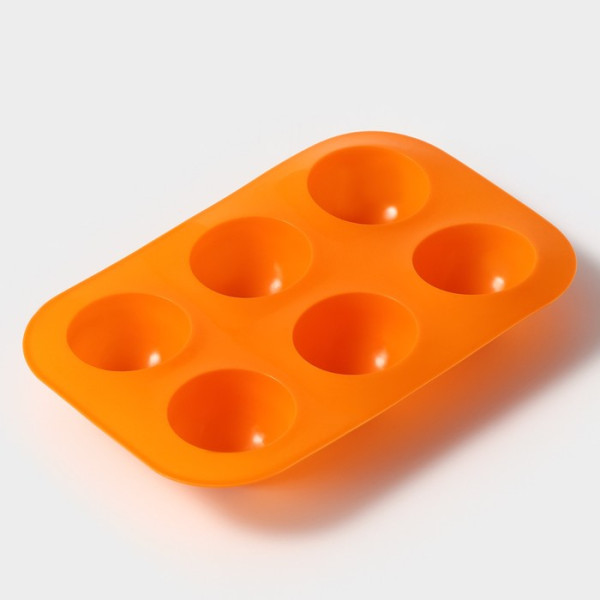 Форма для выпечки «Полусферы», силикон, 24?16 см, 6 ячеек, d=5.5 см,Китай - фото2