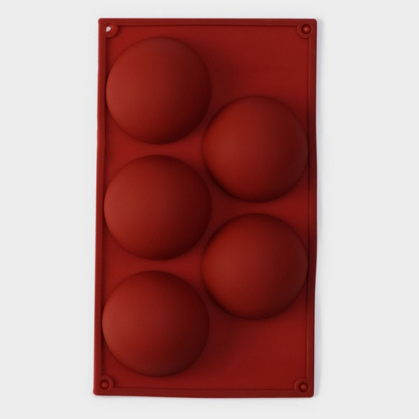 Форма для льда и шоколада СФЕРА 1, 5 ячеек, SG-FIC-SP1, Китай - фото1