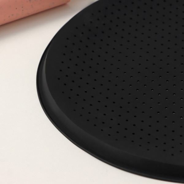 Коврик перфорированный круглый,  35х1,5 см цвет черный Китай - фото2