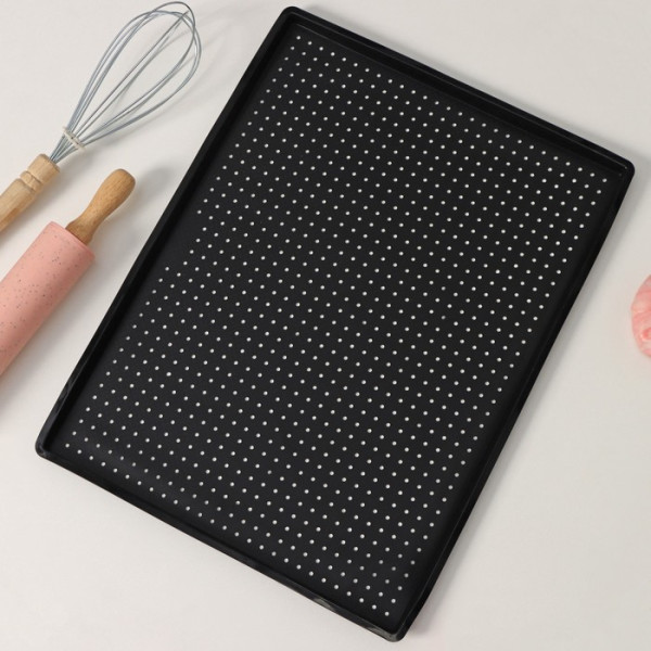 Коврик перфорированный прямоугольный,  40х31х1 см цвет черный Китай - фото1