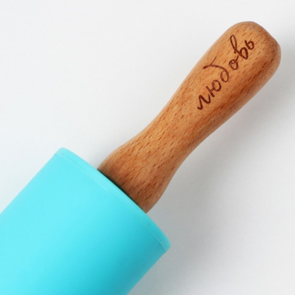 Скалка ''Секретный ингредиент'', 31 х 4 см, силикон, дерево, цвет бирюзовый Китай фото-3