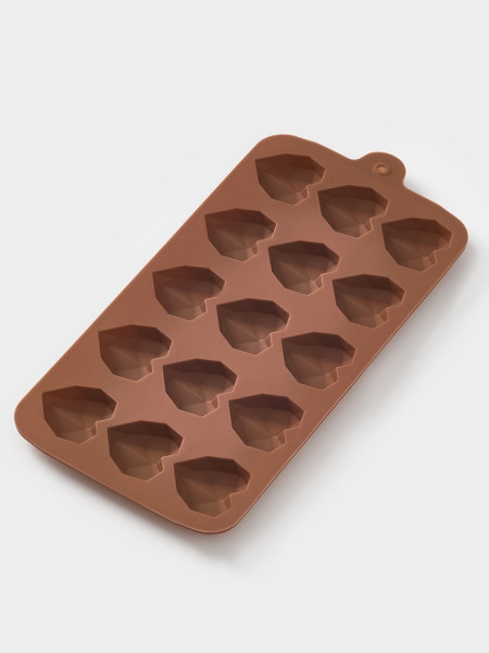 Форма для конфет (15 шт) 20,5х10х1,5 см ''Холодное сердце'', цвет шоколадный, Китай - фото2