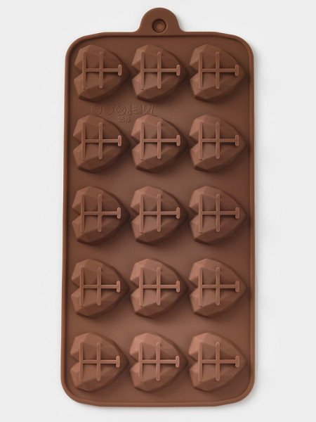 Форма для конфет (15 шт) 20,5х10х1,5 см ''Холодное сердце'', цвет шоколадный, Китай - фото1
